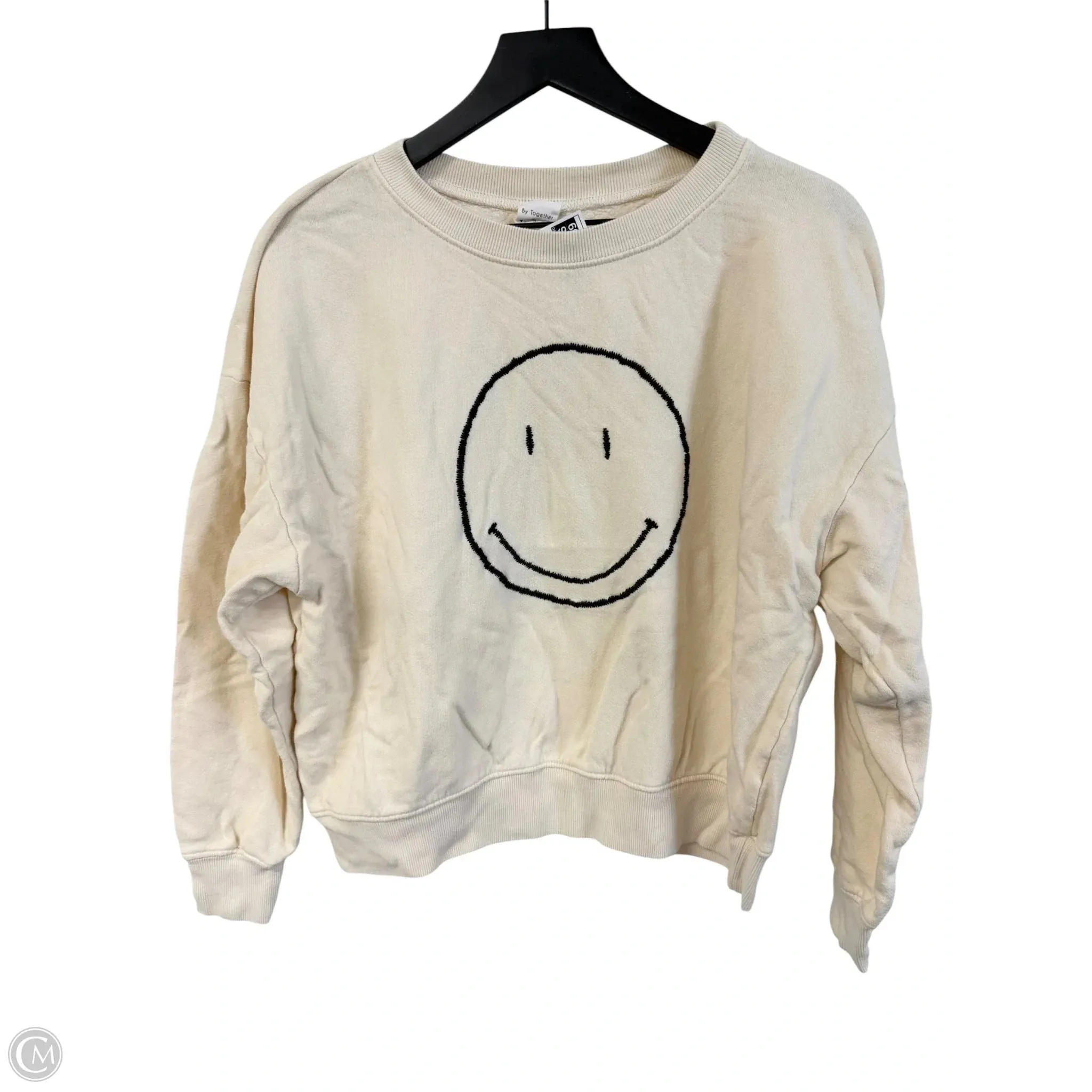 Casual Blouse Street Wear Sweatshirt Crewneck By By Together In Cream, Size: S