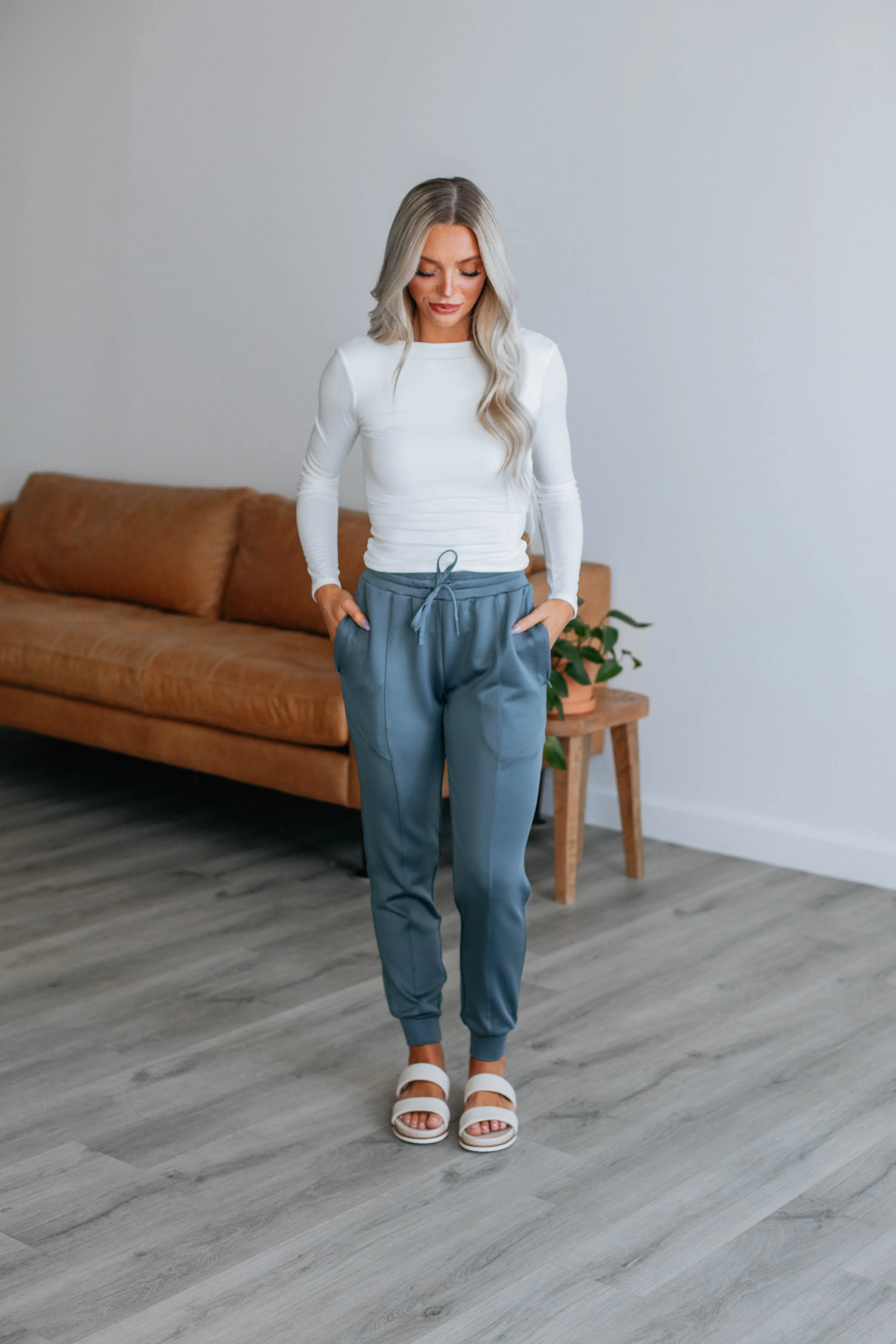 Alex Active Joggers - Slate Blue Trend Base Flexible Outerwear