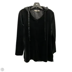 Sweatshirt Hoodie By Chicos In Black, Size: Mp Star Mood Fur Fit