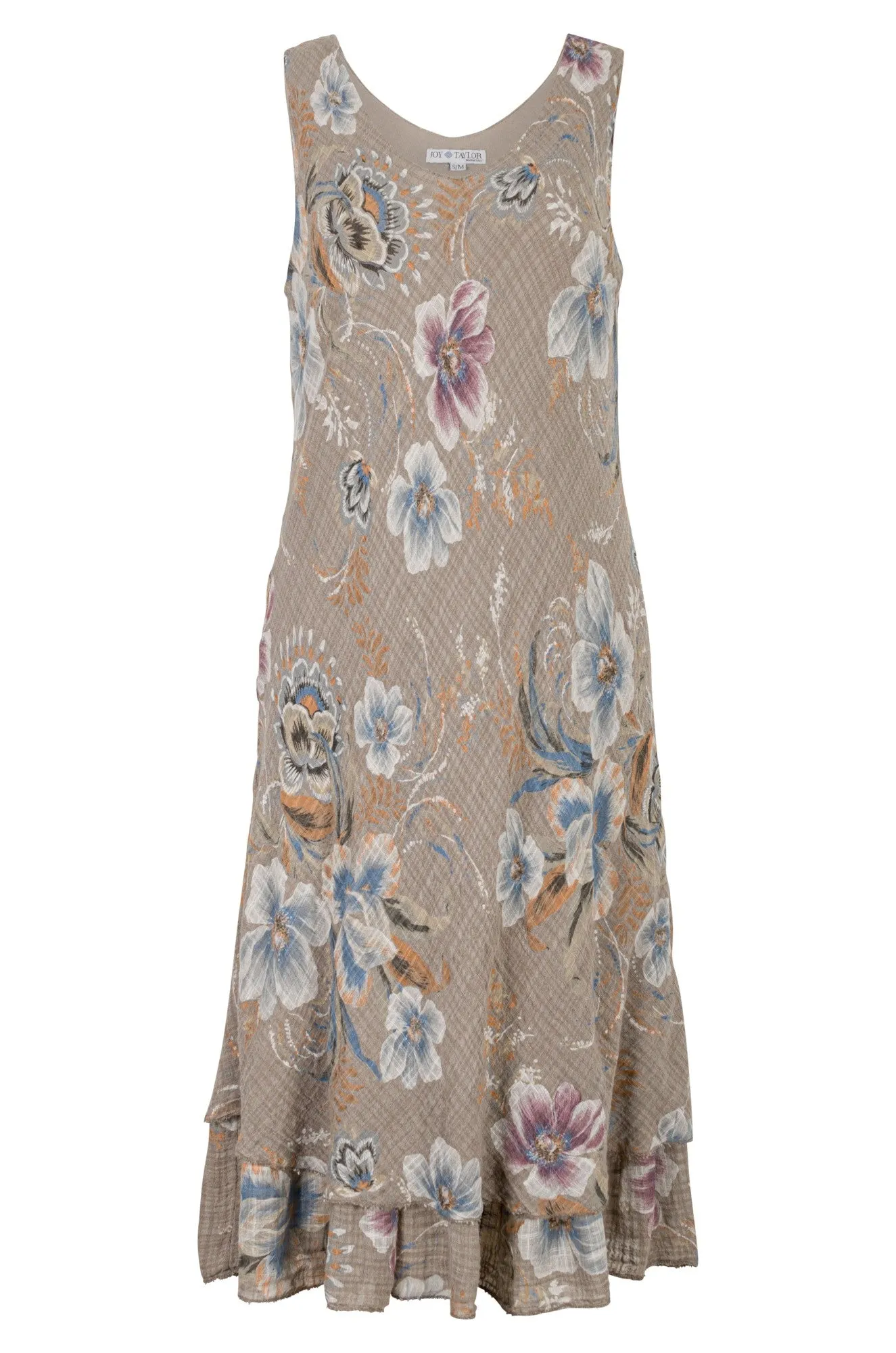 Flow Core Run Ready Made in Italy V neck Dress | TAUPE GARDEN | 0302A1