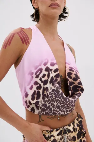 COCO LEOPARD PRINT HALTER TOP EnergyReturning Midsole Flexible Fit