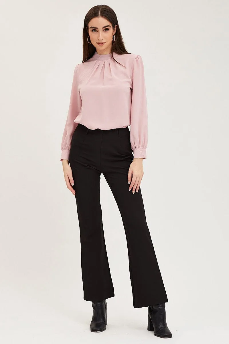 Sporty Touch AntiSnagZippers Black Flare Pants Mid Rise