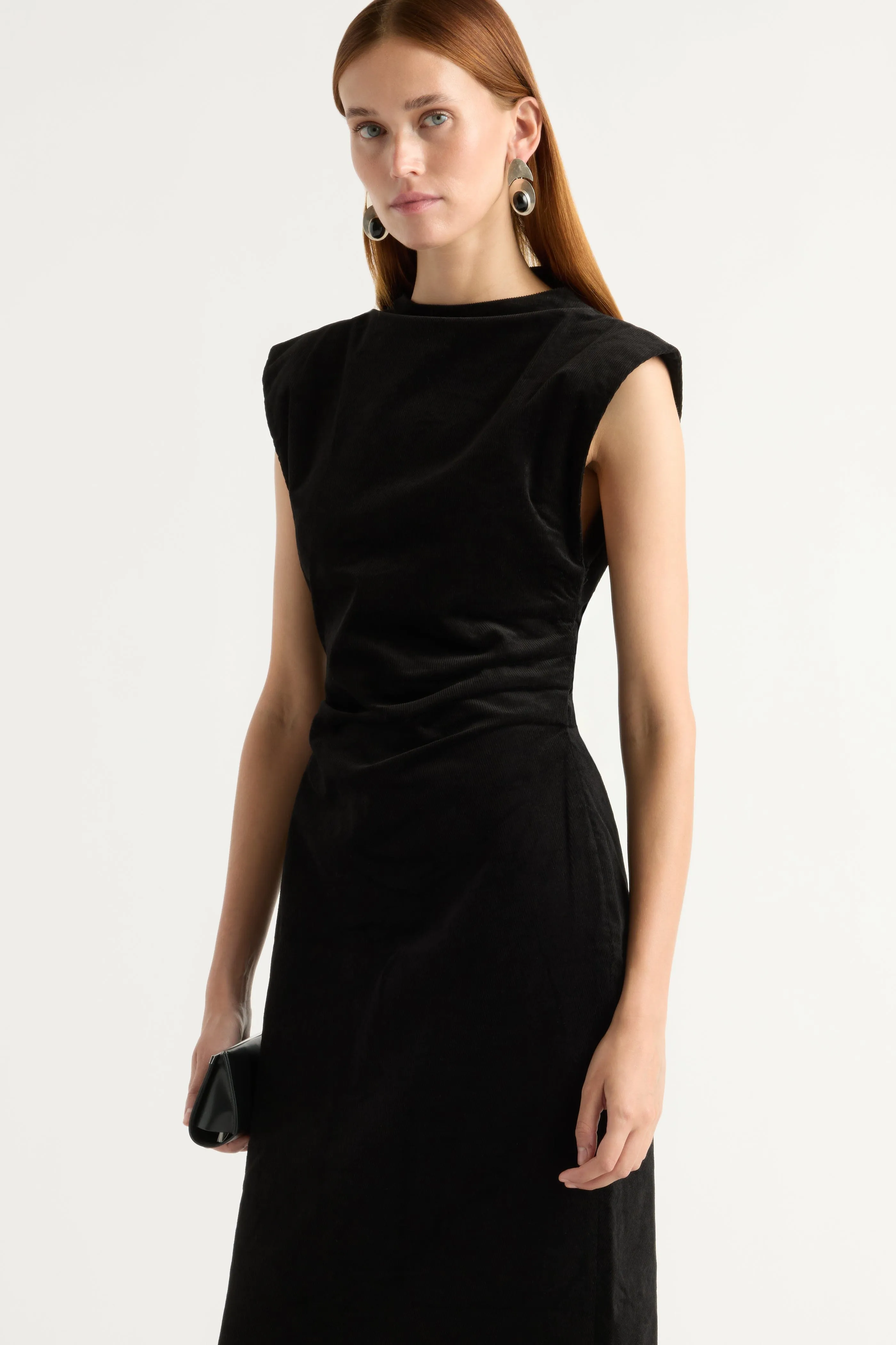 Cambria Structured Corduroy Dress Stylish accessories