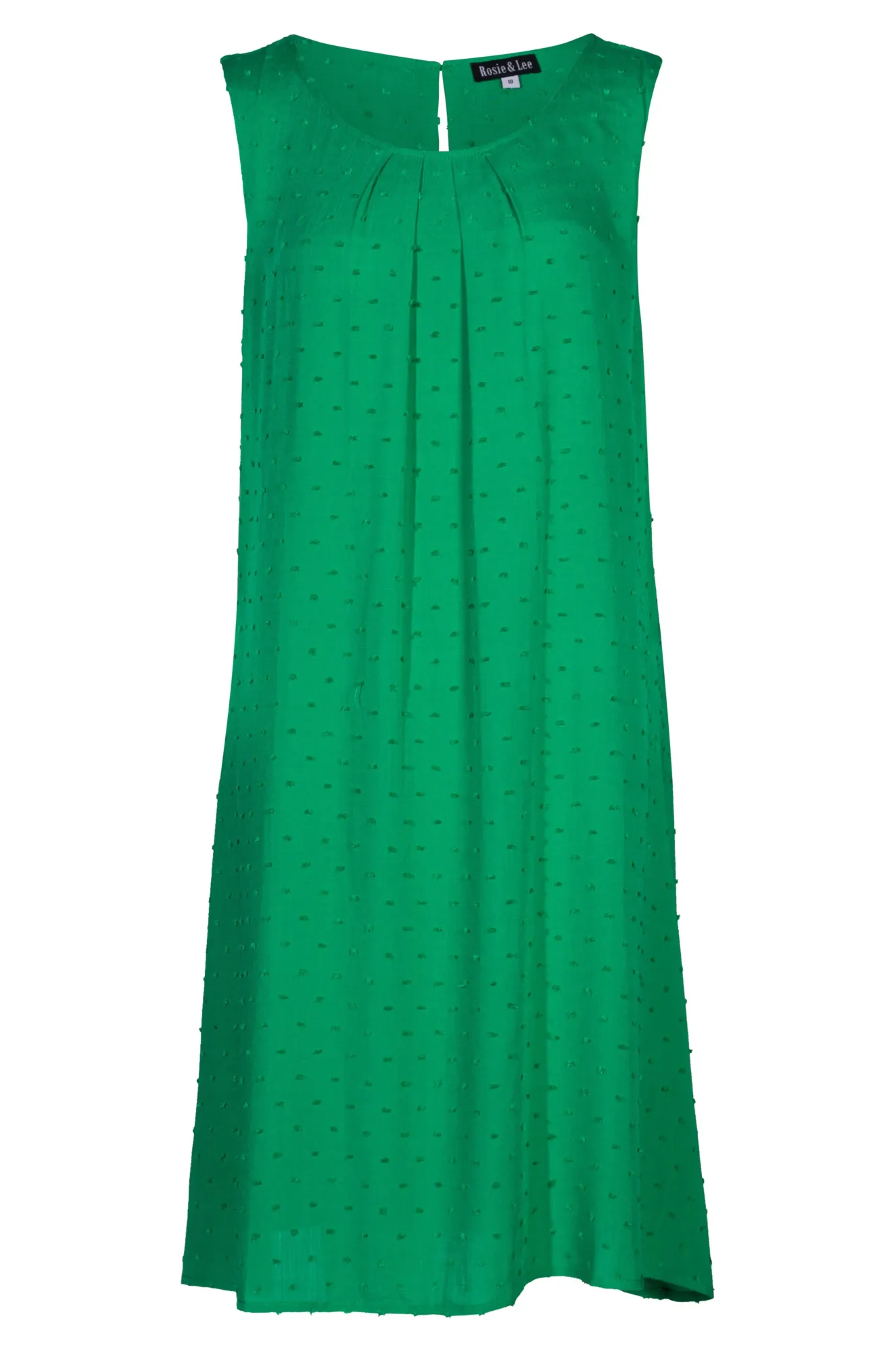 Sleeveless pleat front Dress | KELLY GREEN | 6133A1 MoistureManagement Technology
