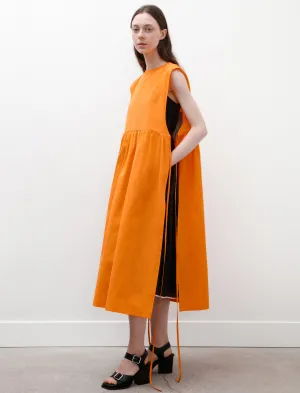 Strik Dress Orange Cotton simple design Bright Color