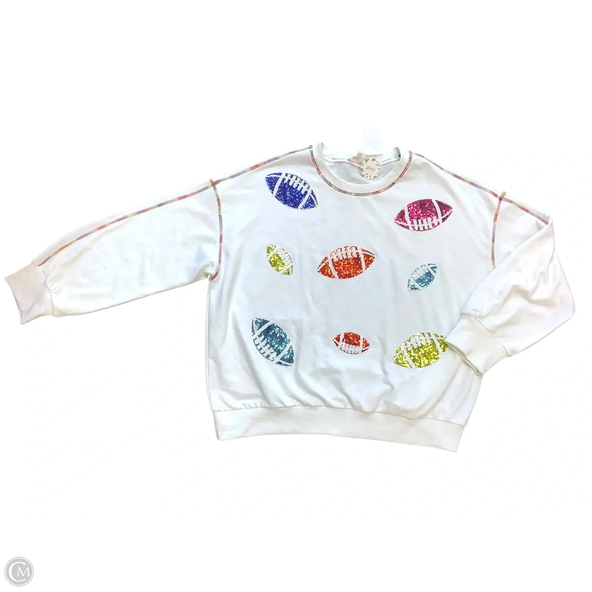 Sweatshirt Crewneck By Oddi In White, Size: 3x ComfortStretch