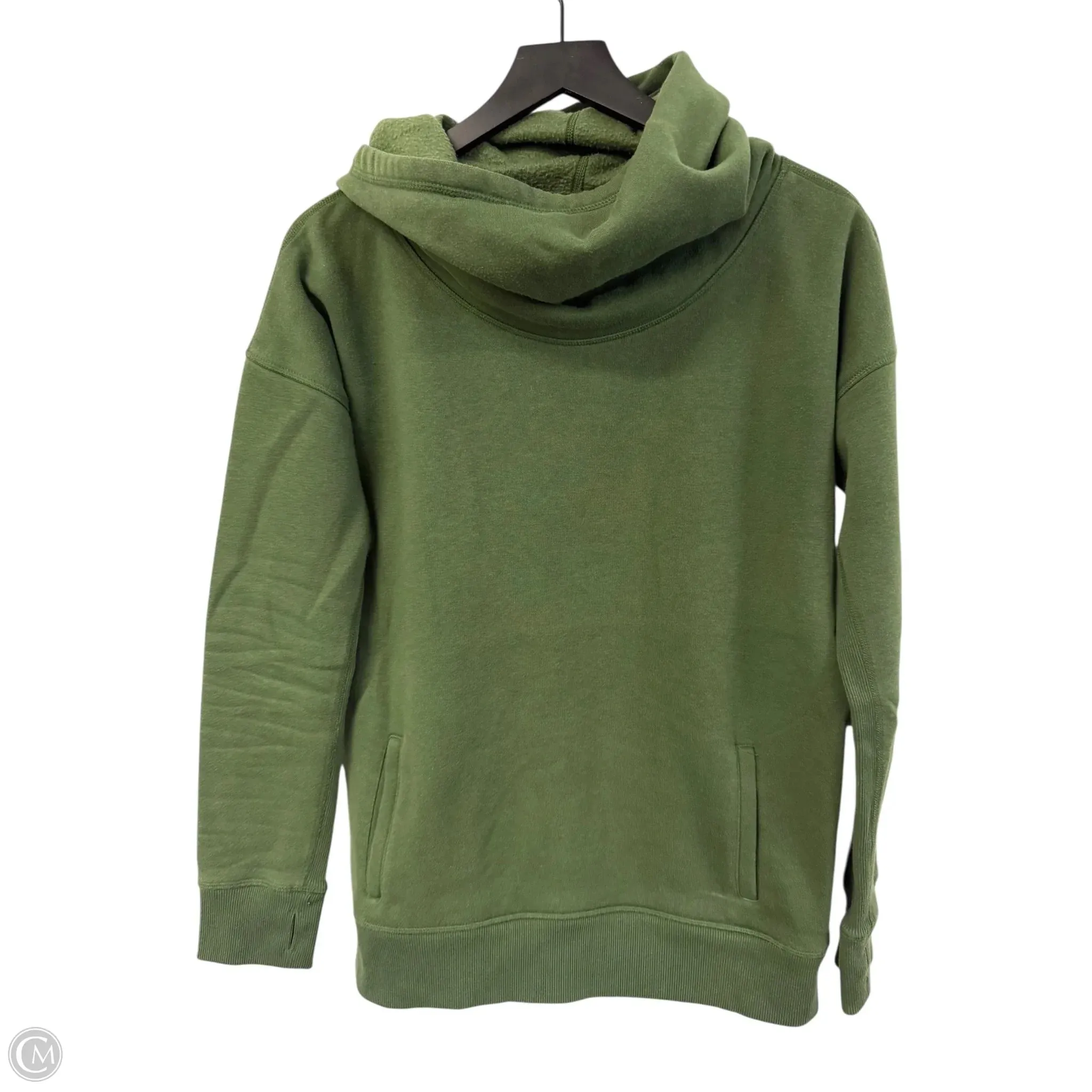 EcoFriendlyTextile Sweatshirt Hoodie By Zyia In Green, Size: M