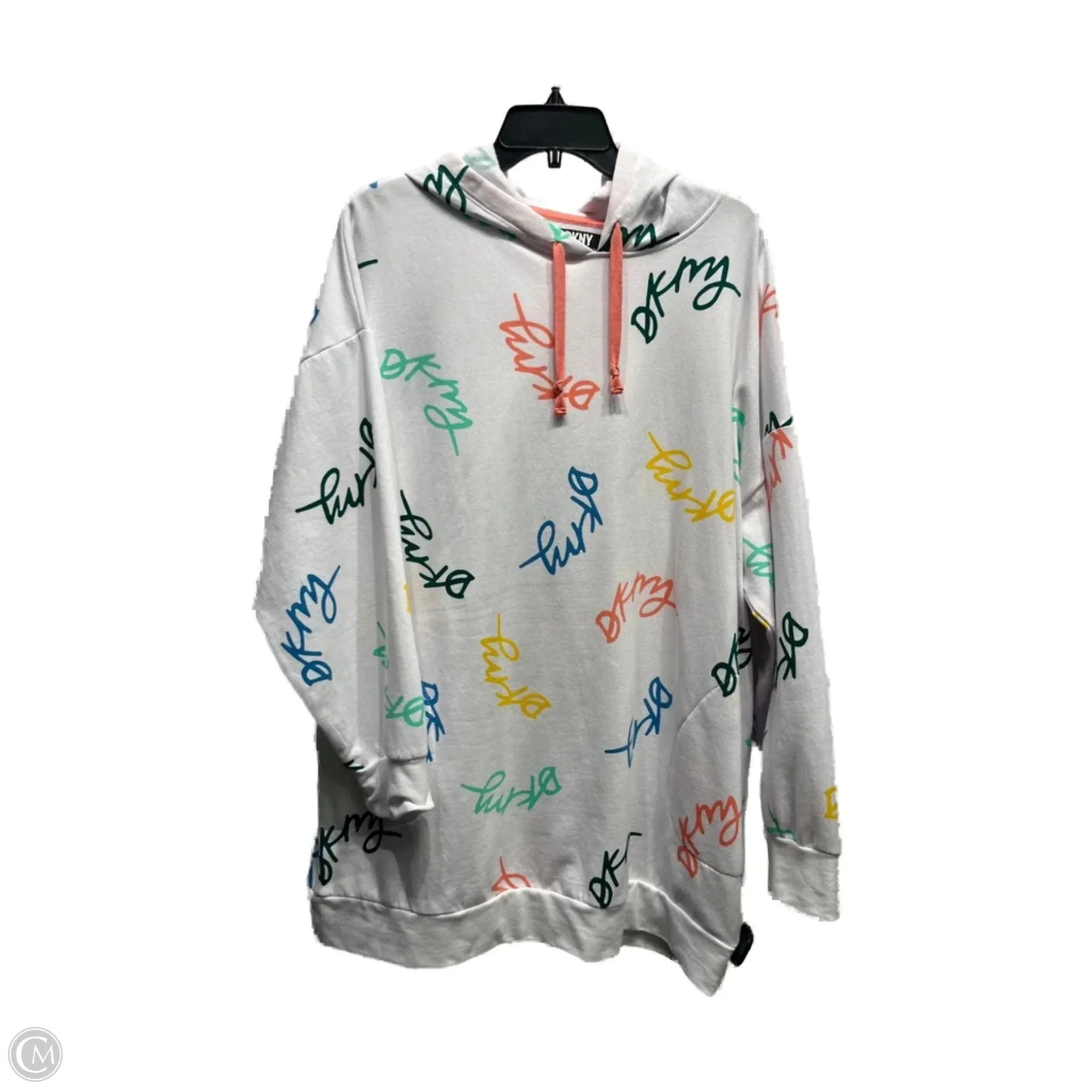 Sweatshirt Hoodie By Dkny In Green & Orange, Size: L QuickDrying Material