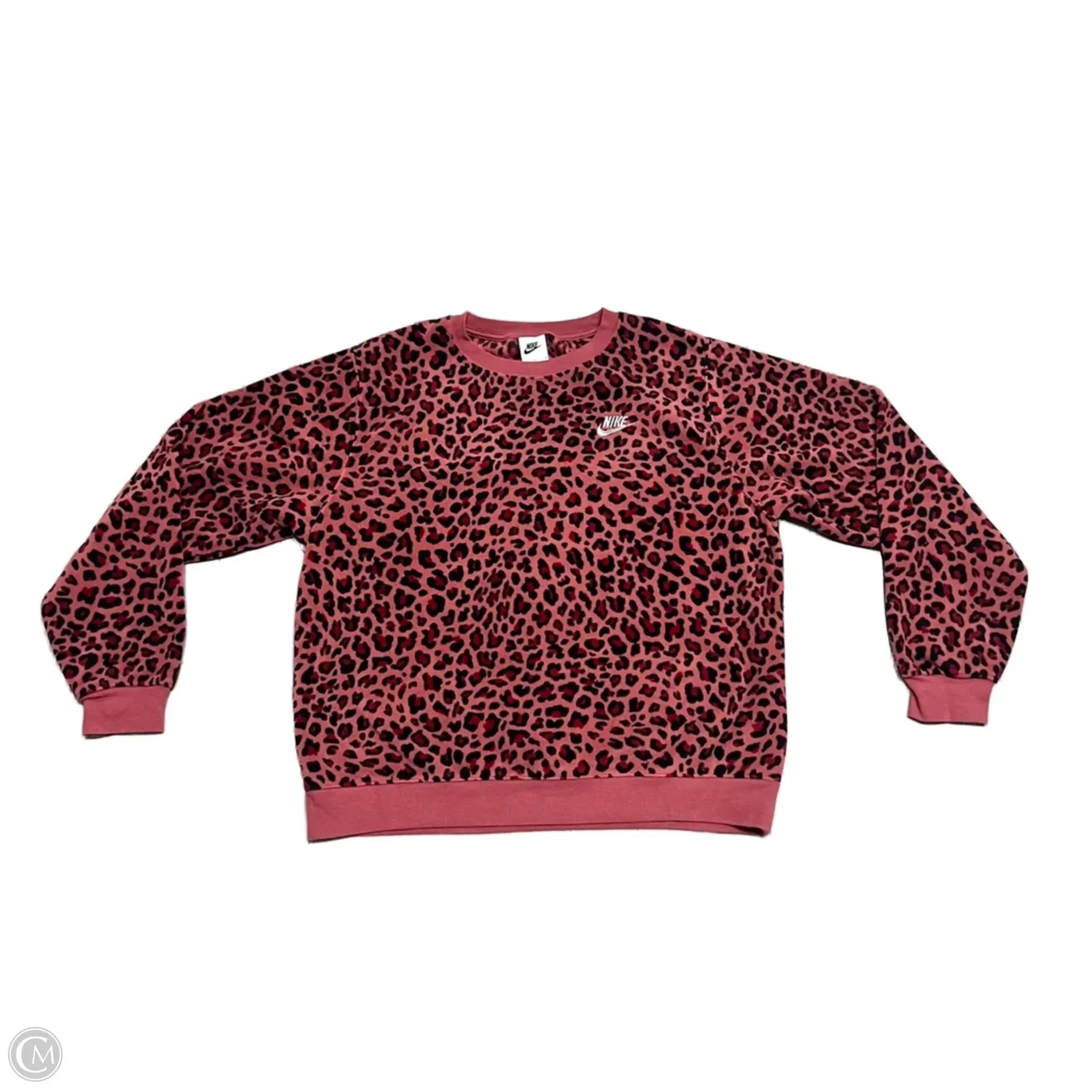 Sweatshirt Crewneck By Nike In Leopard Print, Size: M NonIrritating Seams ReinforcedStitching