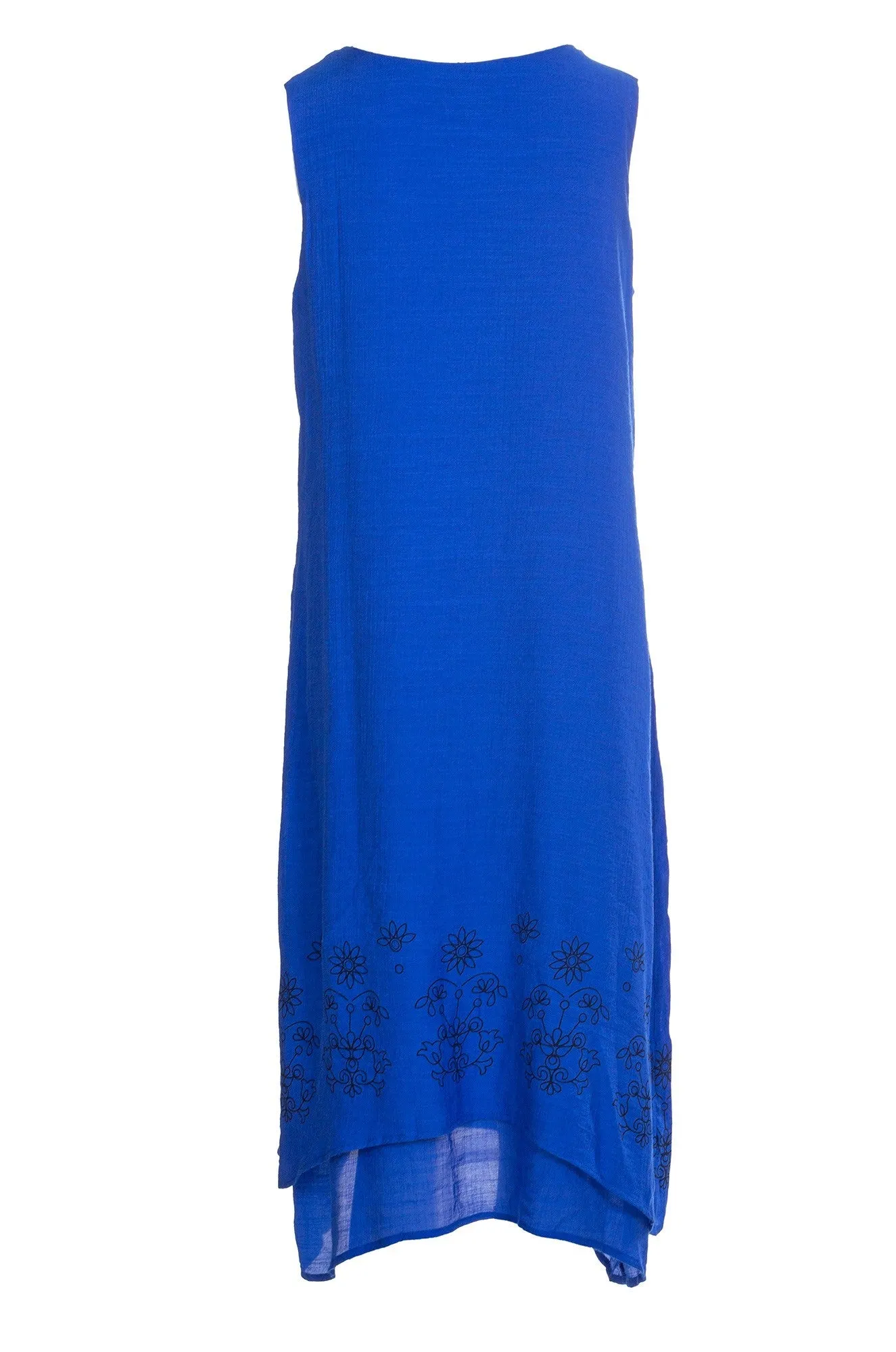 Double layer Soft Crosshatch Dress | ROYAL | 8834A1 Sheer Glow Relaxed T-shirt