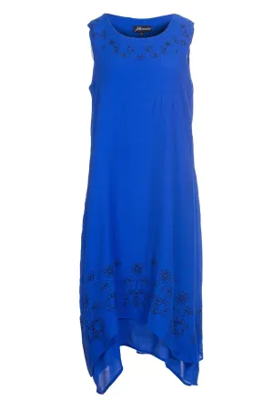 Cool Glow Double layer Soft Crosshatch Dress | ROYAL | 8834A1