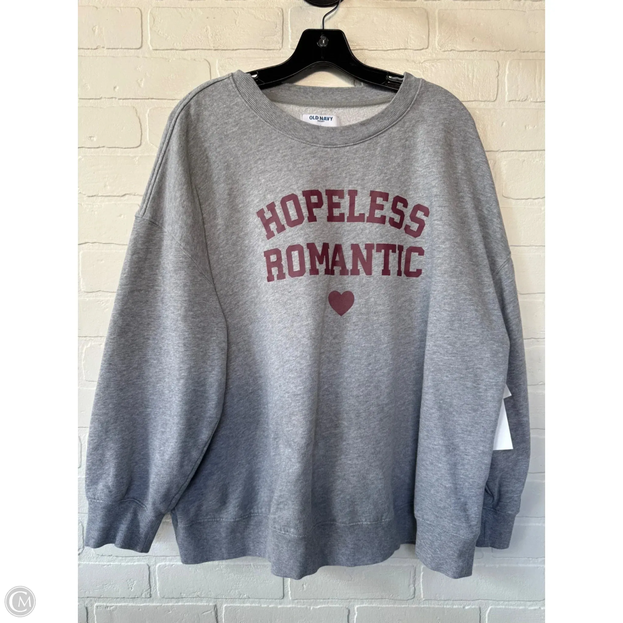 Sweatshirt Crewneck By Old Navy In Grey, Size: L Stylish Jacket
