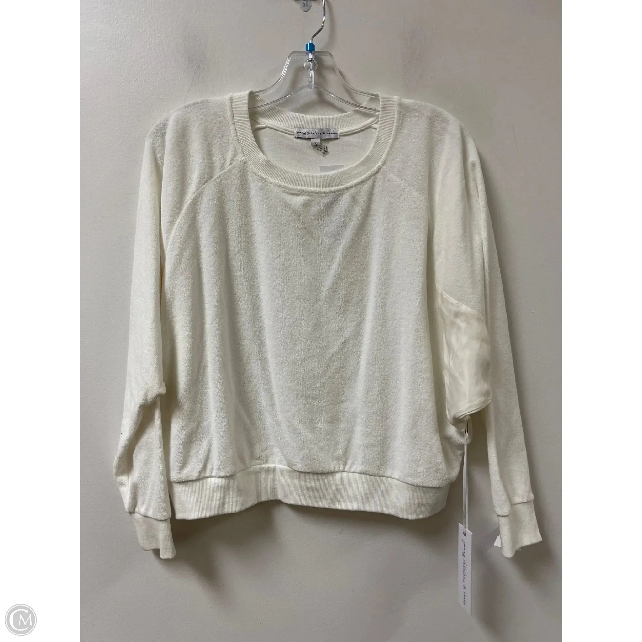 Sweatshirt Crewneck By Young Fabulous & Broke In White, Size: S Web Glow