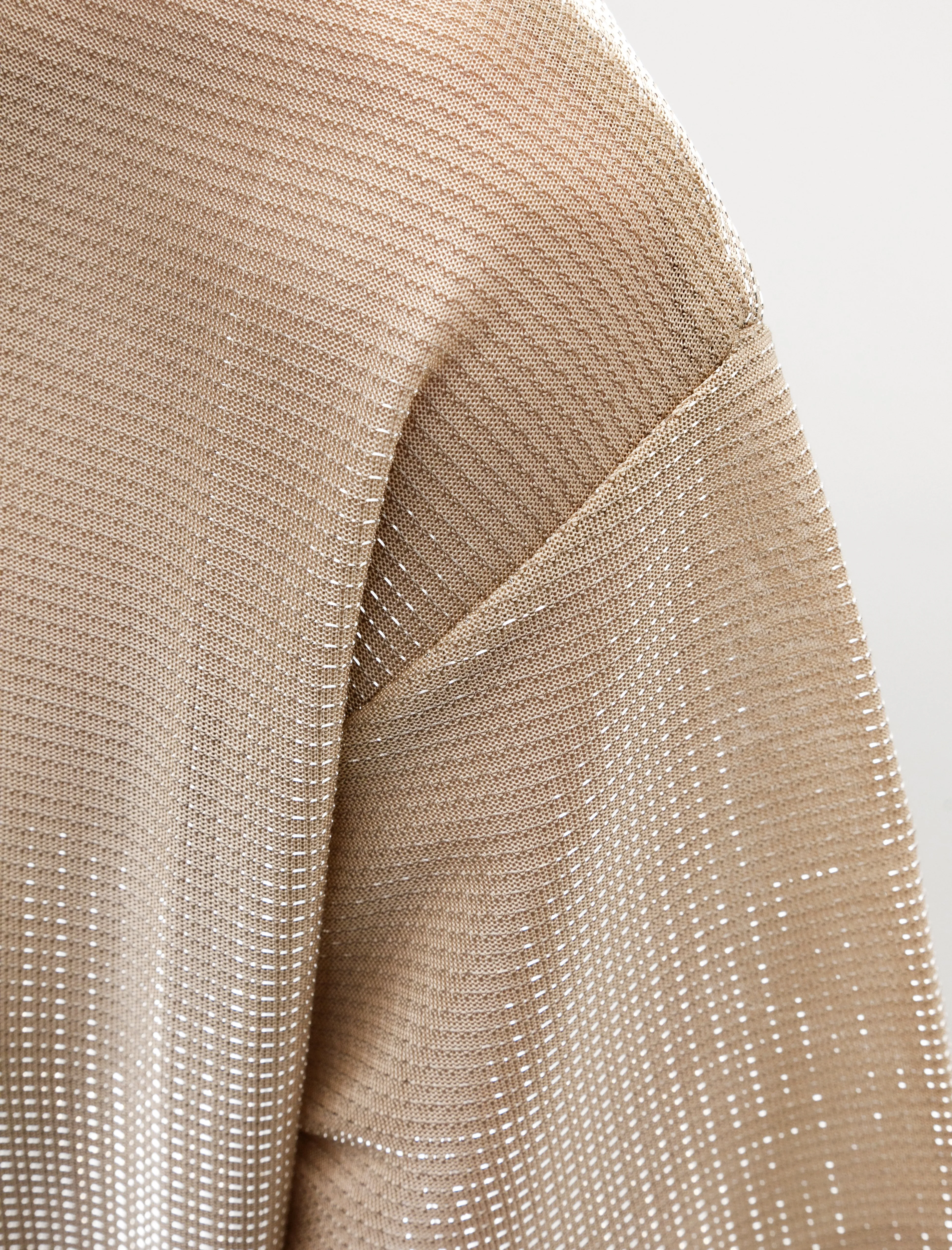 Comfortable Layer Street Fest Glitter Jersey T-Shirt Beige
