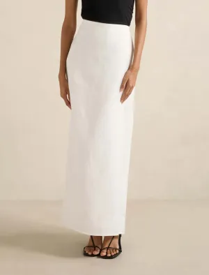 Stream Fit AntiPilling Finish Maggie Petite Linen Column Maxi Skirt