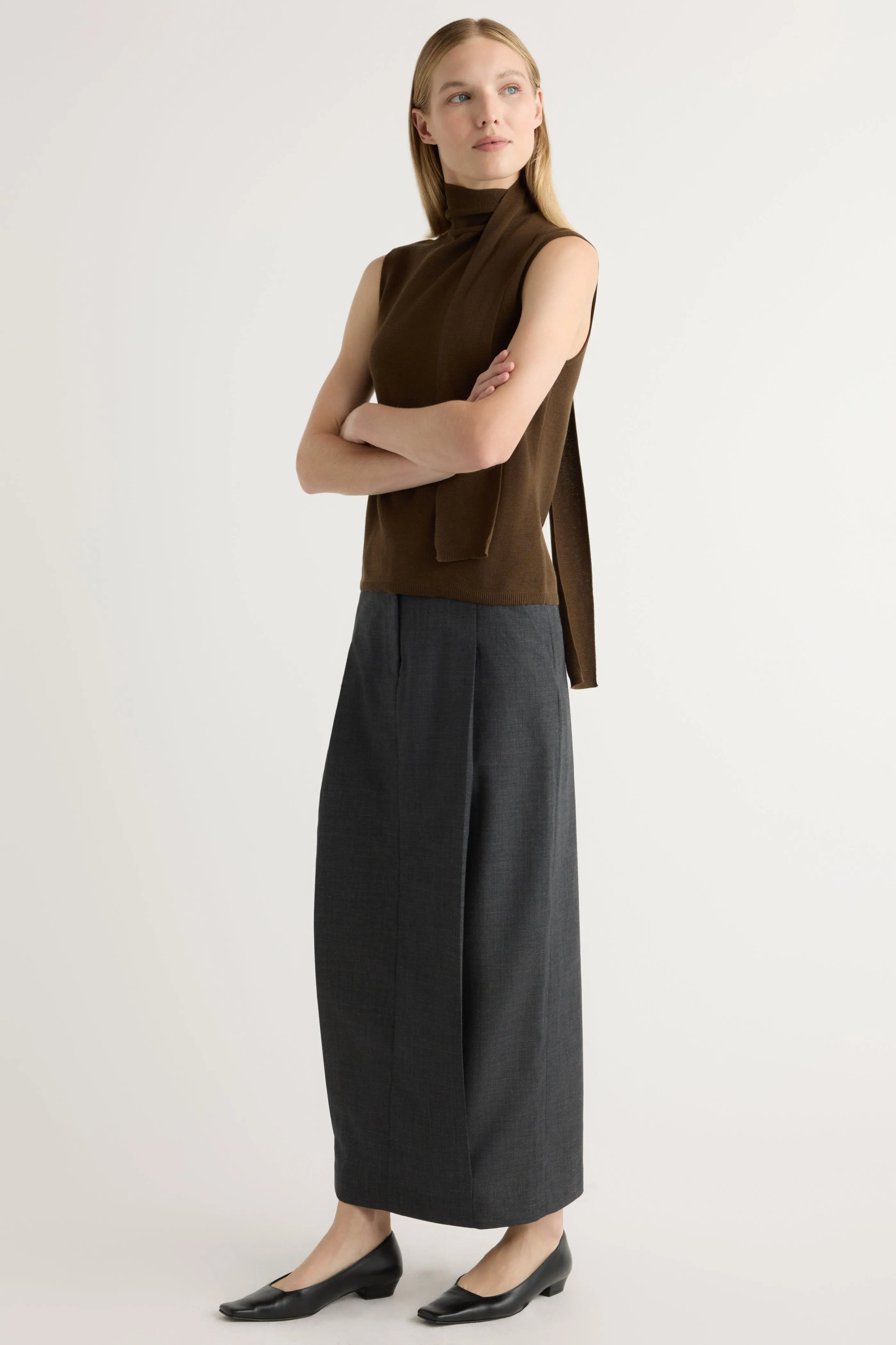 Seamless construction Georgina Wool-Blend Suiting Skirt