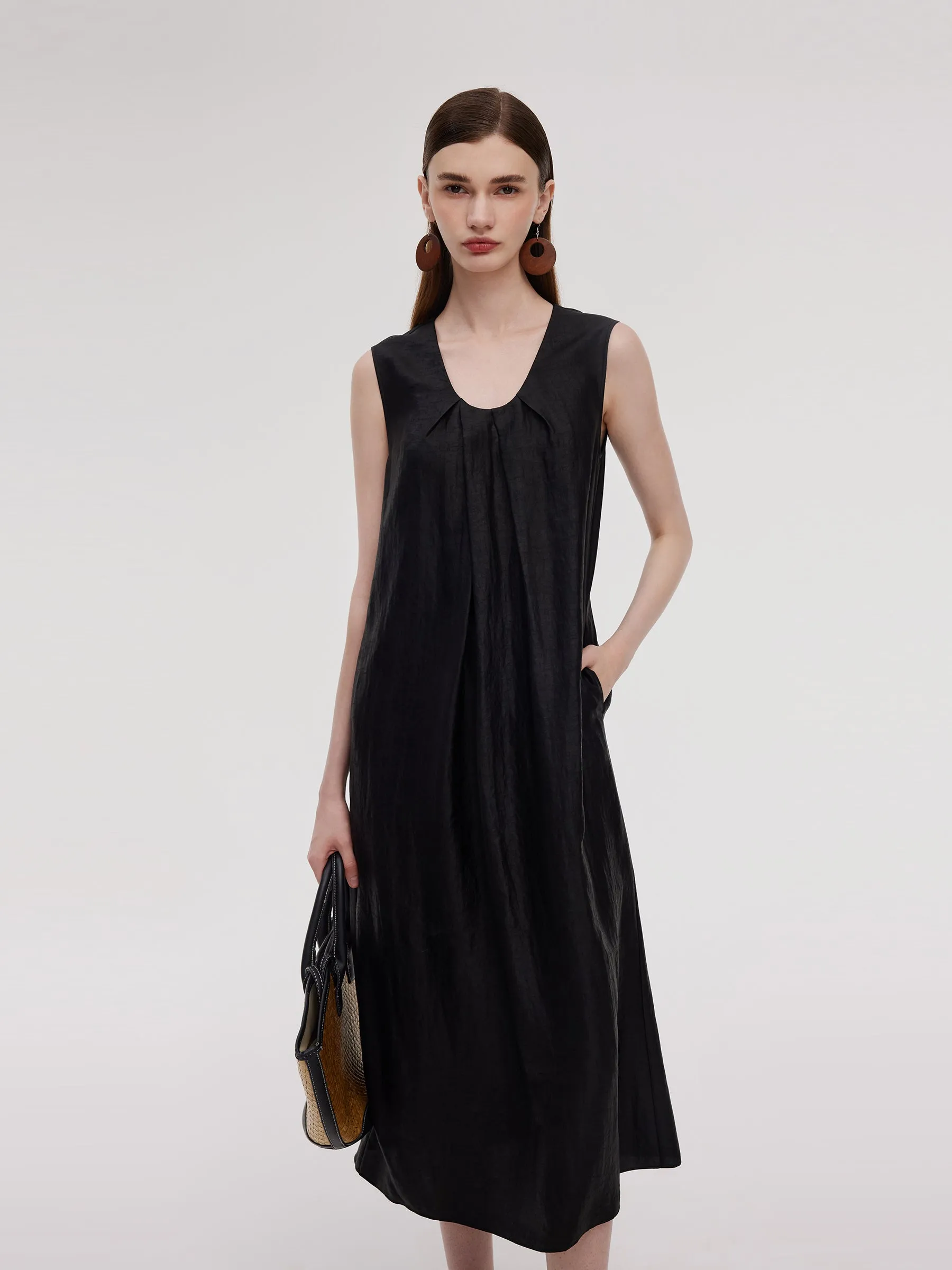 StaticFree Lining 16MM Xiang Yun Silk Women Sleeveless Maxi Dress