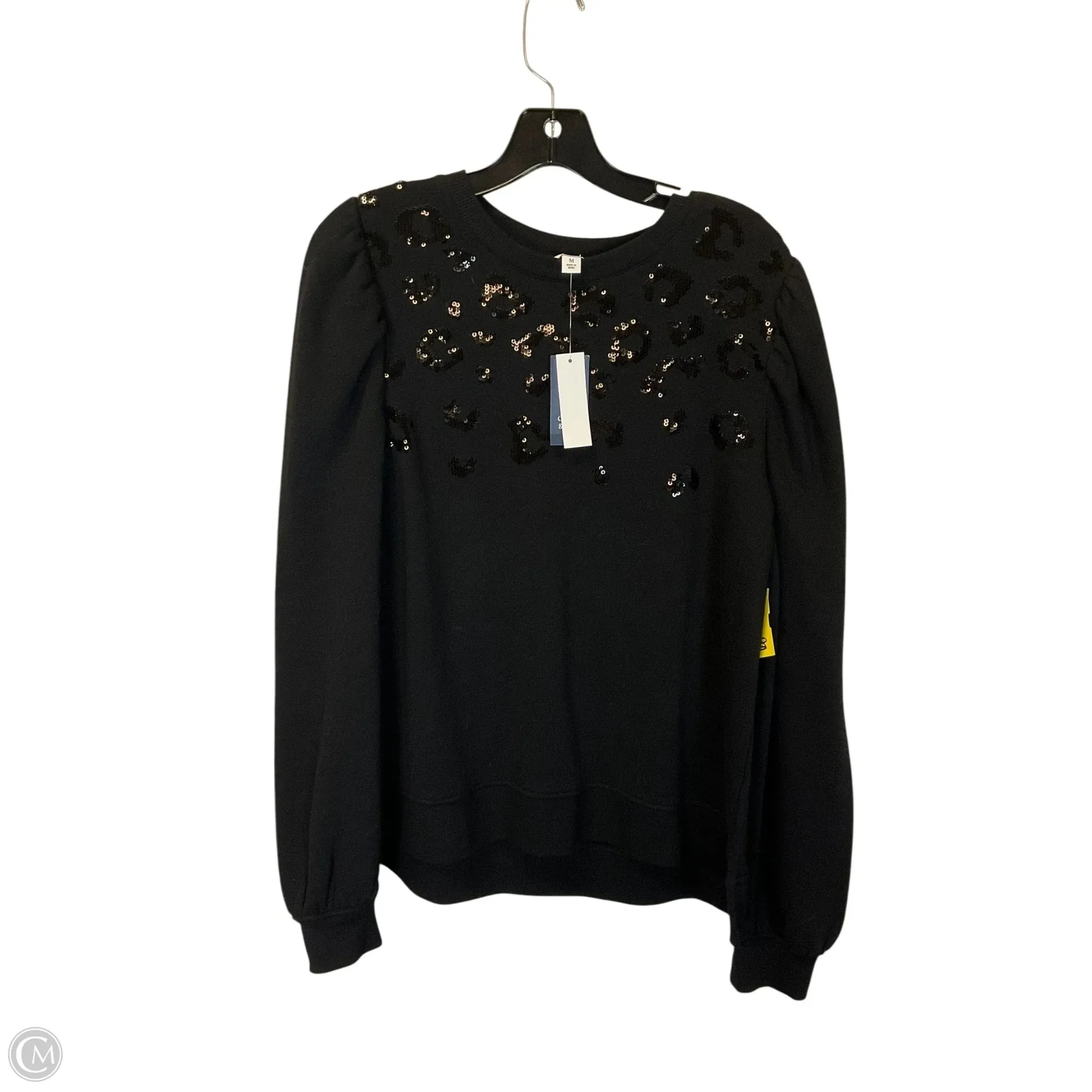 Opaque Tone Sweatshirt Crewneck By Crown And Ivy In Black, Size: M