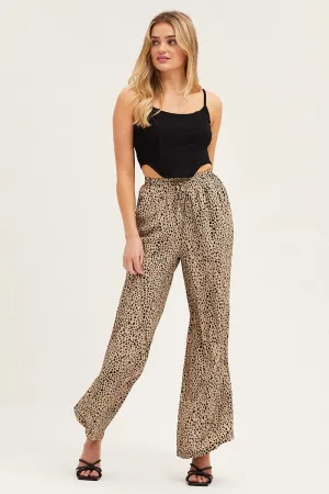 Modern Utility quick dry Beige Geo Wide Leg Pants