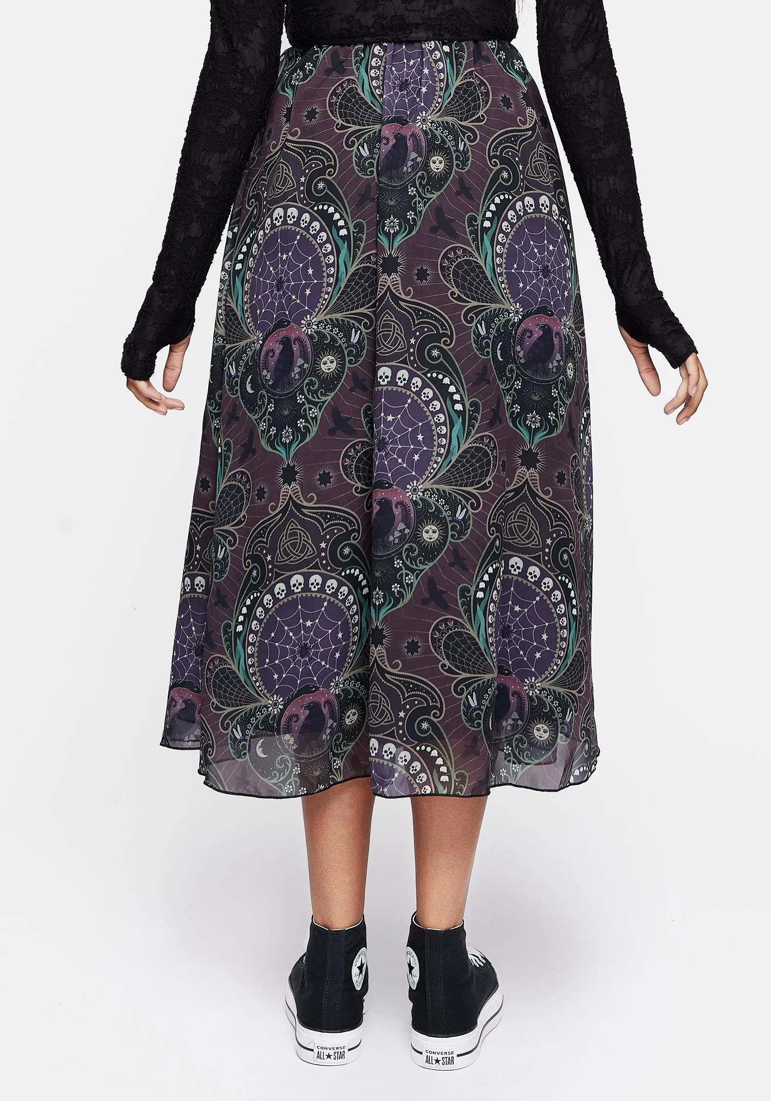 Everyday Vibe Flared hem Clarette Chiffon Layered Midi Skirt