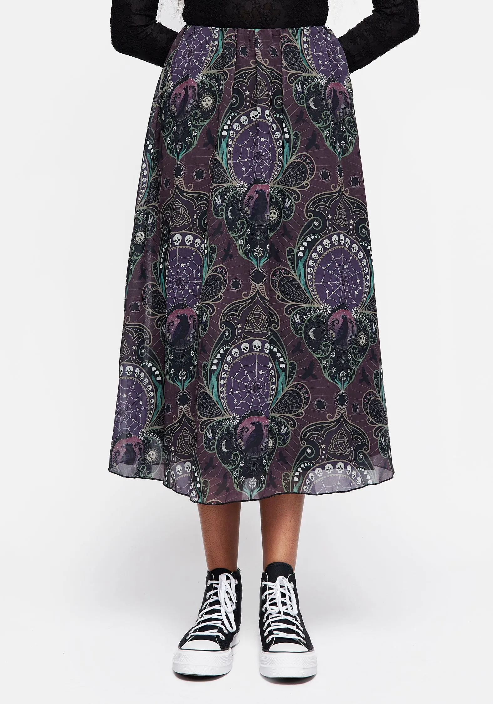 Clarette Chiffon Layered Midi Skirt Winter Staple