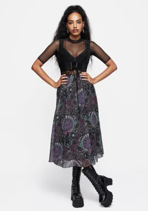 Clarette Chiffon Layered Midi Skirt Simple Layers
