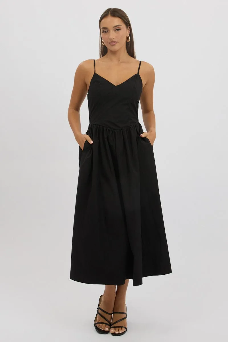 Glam Lady Seasonal Wear Black Maxi Dress Singlet