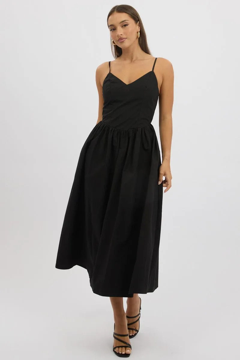 Sun Beam Black Maxi Dress Singlet