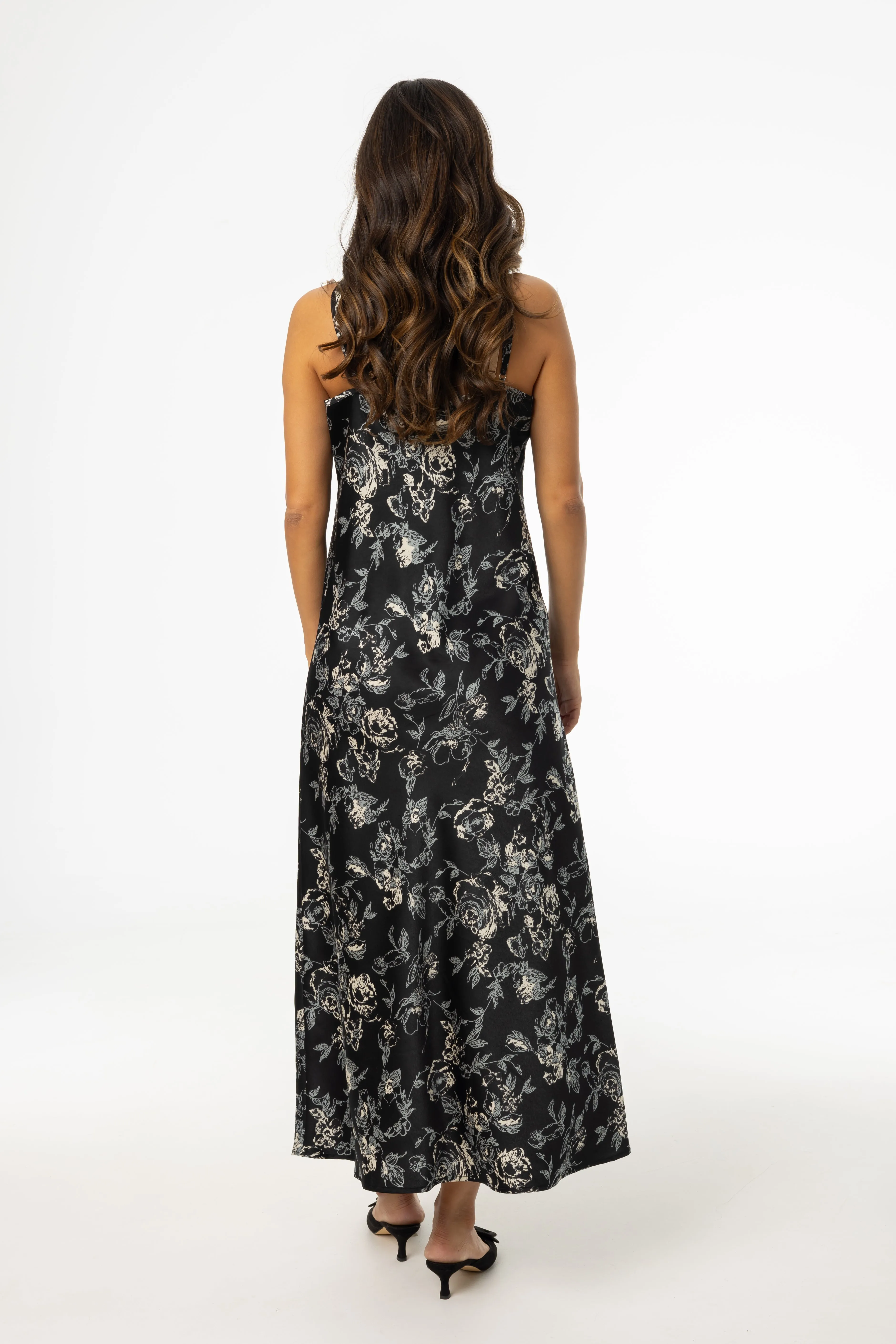 Multi Floral Printed Slip Dress High End Warm Pants