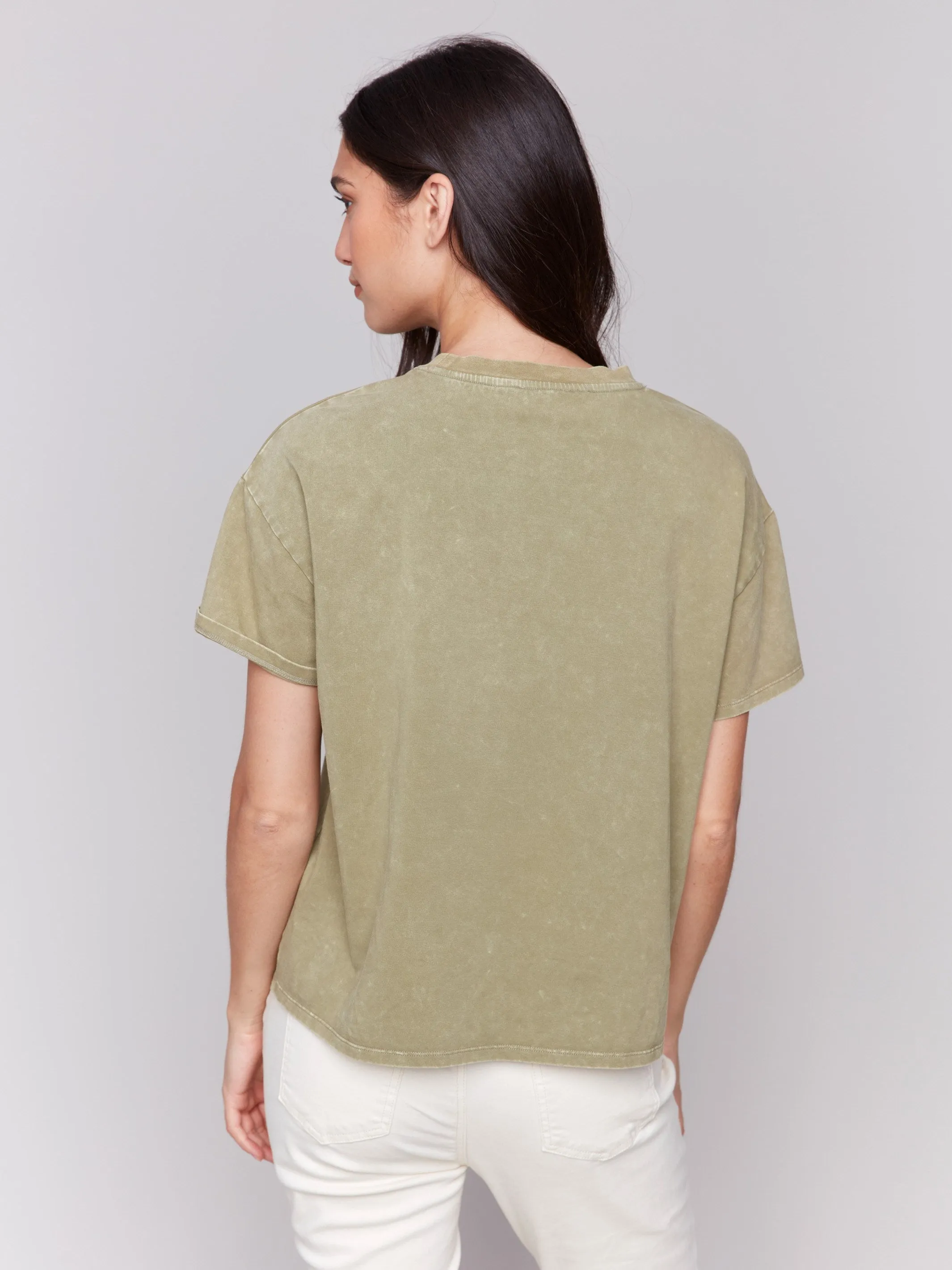 Loose Fit Graphic T-Shirt - Celadon Weekend Smart Look