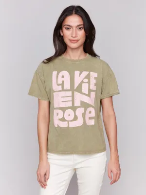 Loose Fit Graphic T-Shirt - Celadon MoistureControlFibers