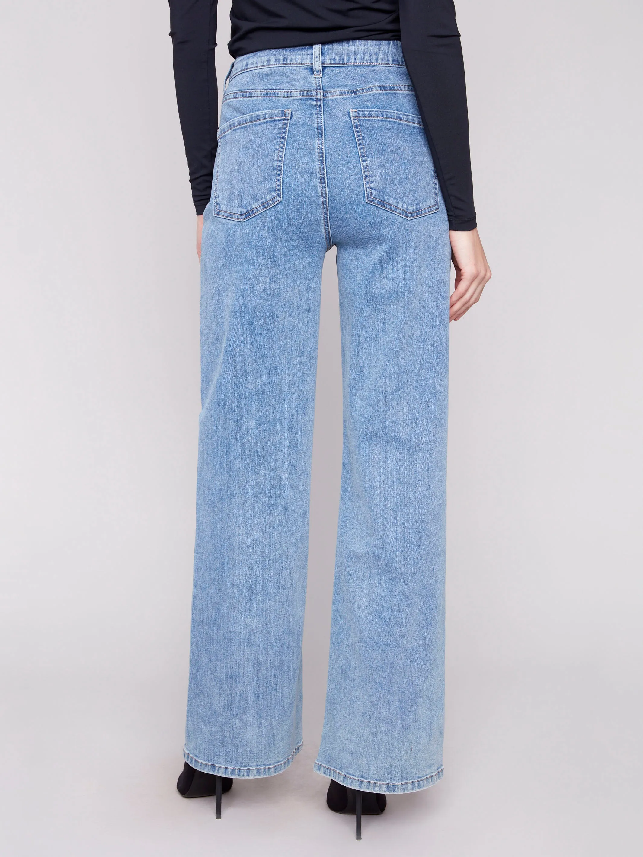 Chloe Wide Leg Jeans - Light Blue Go Out Style Music Event Picnic Style