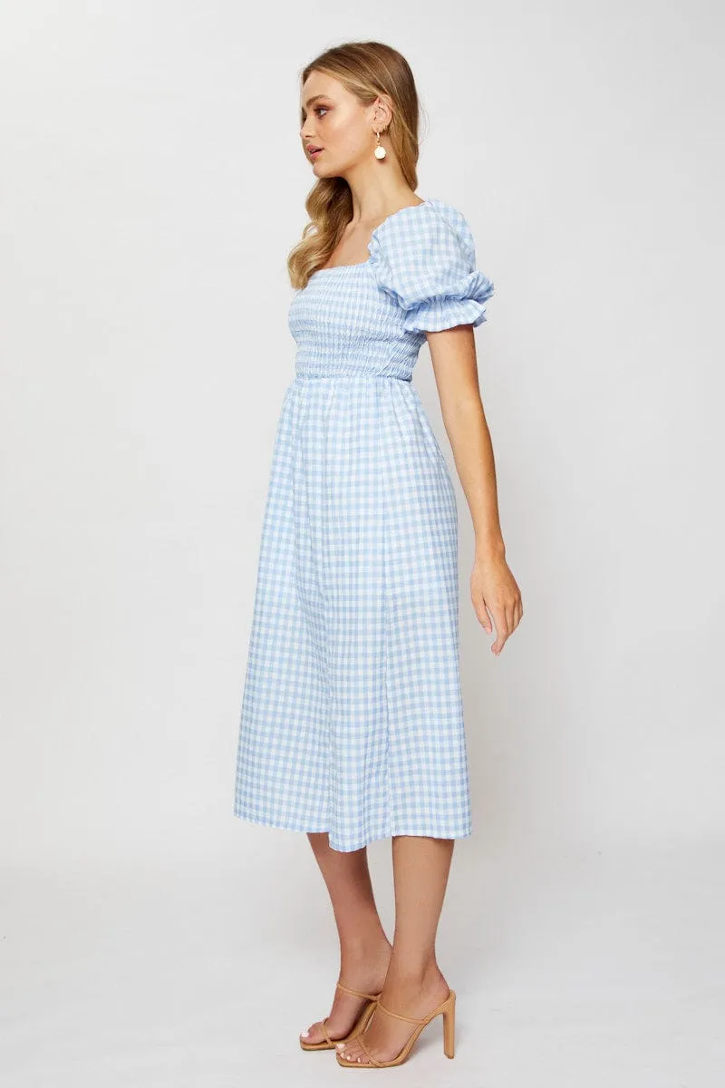 Air Float Check Midi Dress Sleeveless