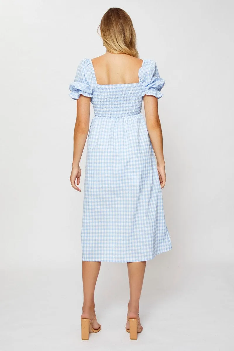 Check Midi Dress Sleeveless Smart Layer