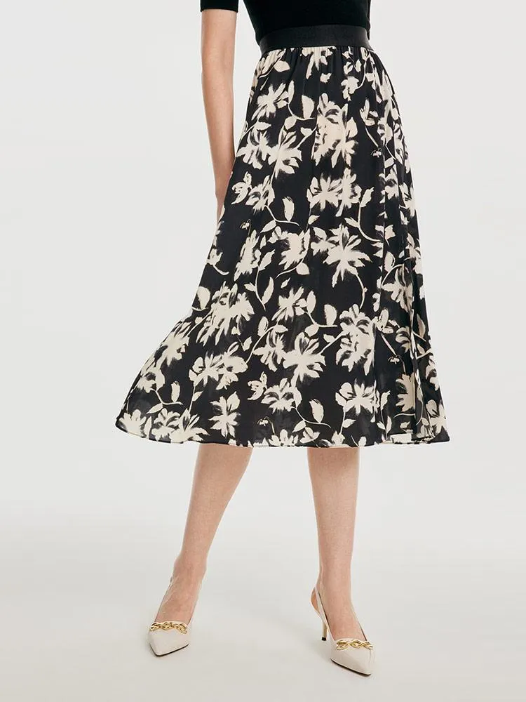 Outfit Mix 19 Momme Stretch Silk Floral Skirt