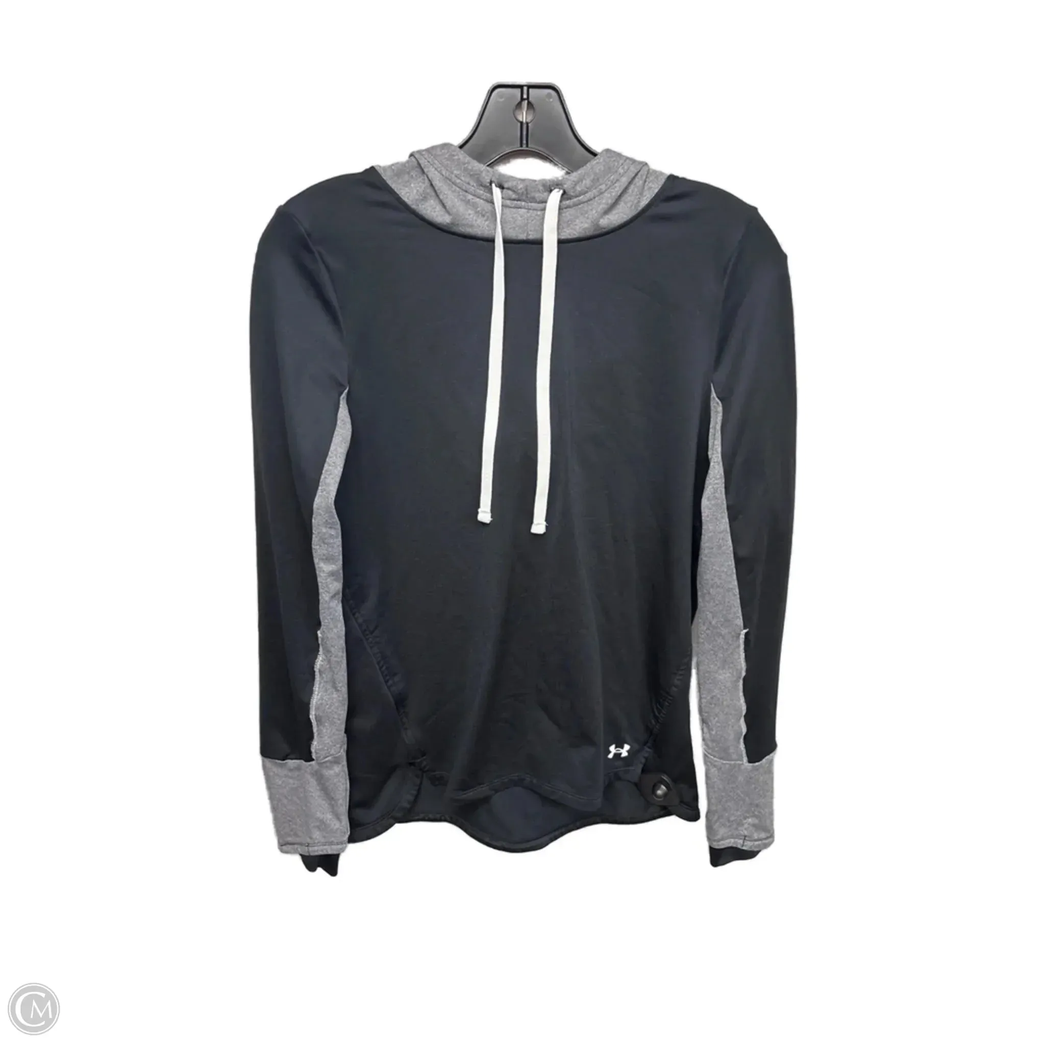 FlexibleWaistband Athletic Sweatshirt Hoodie By Under Armour In Black & Grey, Size: Xs