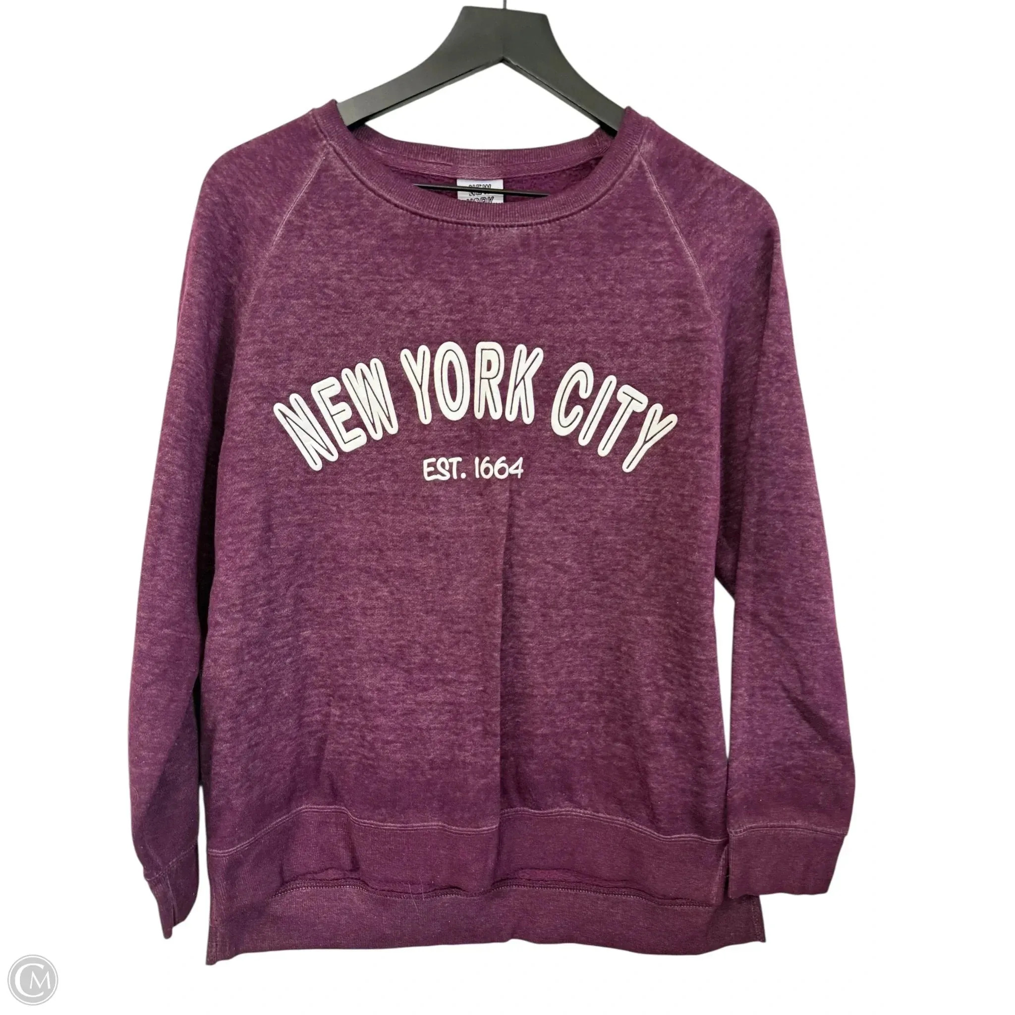 Sweatshirt Crewneck By Cme In Purple, Size: L Flexible Waistband