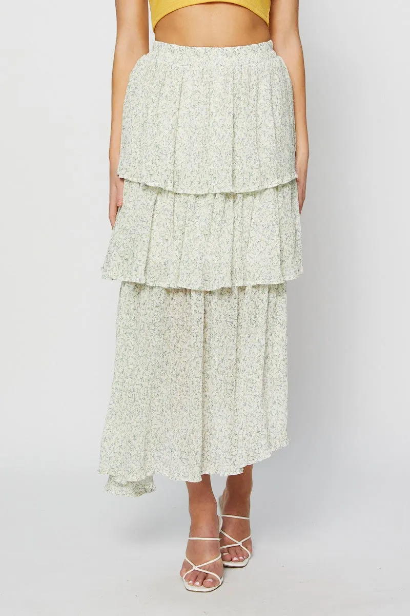 Print Cancan Layered Skirt Glamorous Appeal