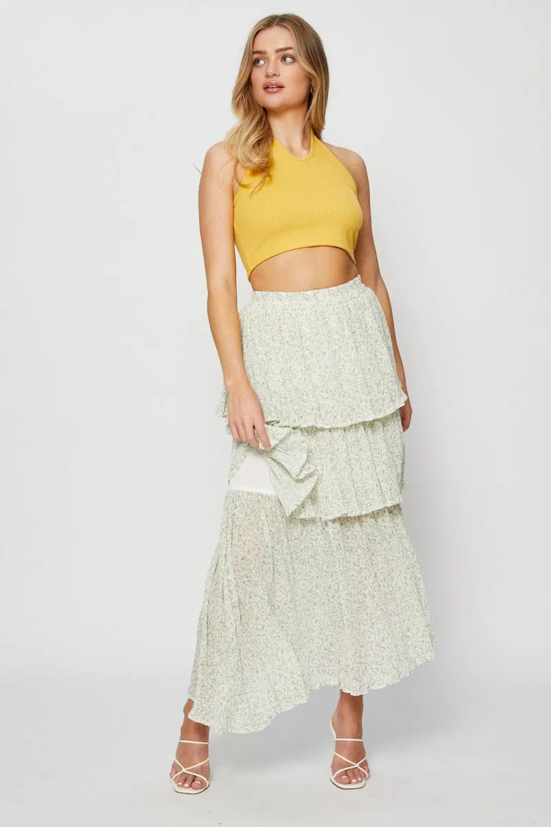 Heritage Craft Cashmere Touch Print Cancan Layered Skirt