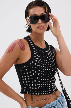 JANE GROMMET TANK TOP marine