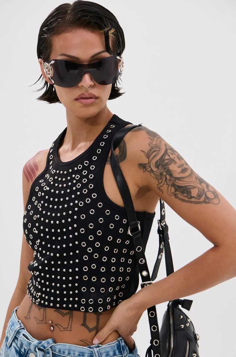 JANE GROMMET TANK TOP Mining - capable
