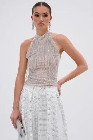 ALL SEASON RHINESTONE MOCK NECK TOP Mobility - enhanced