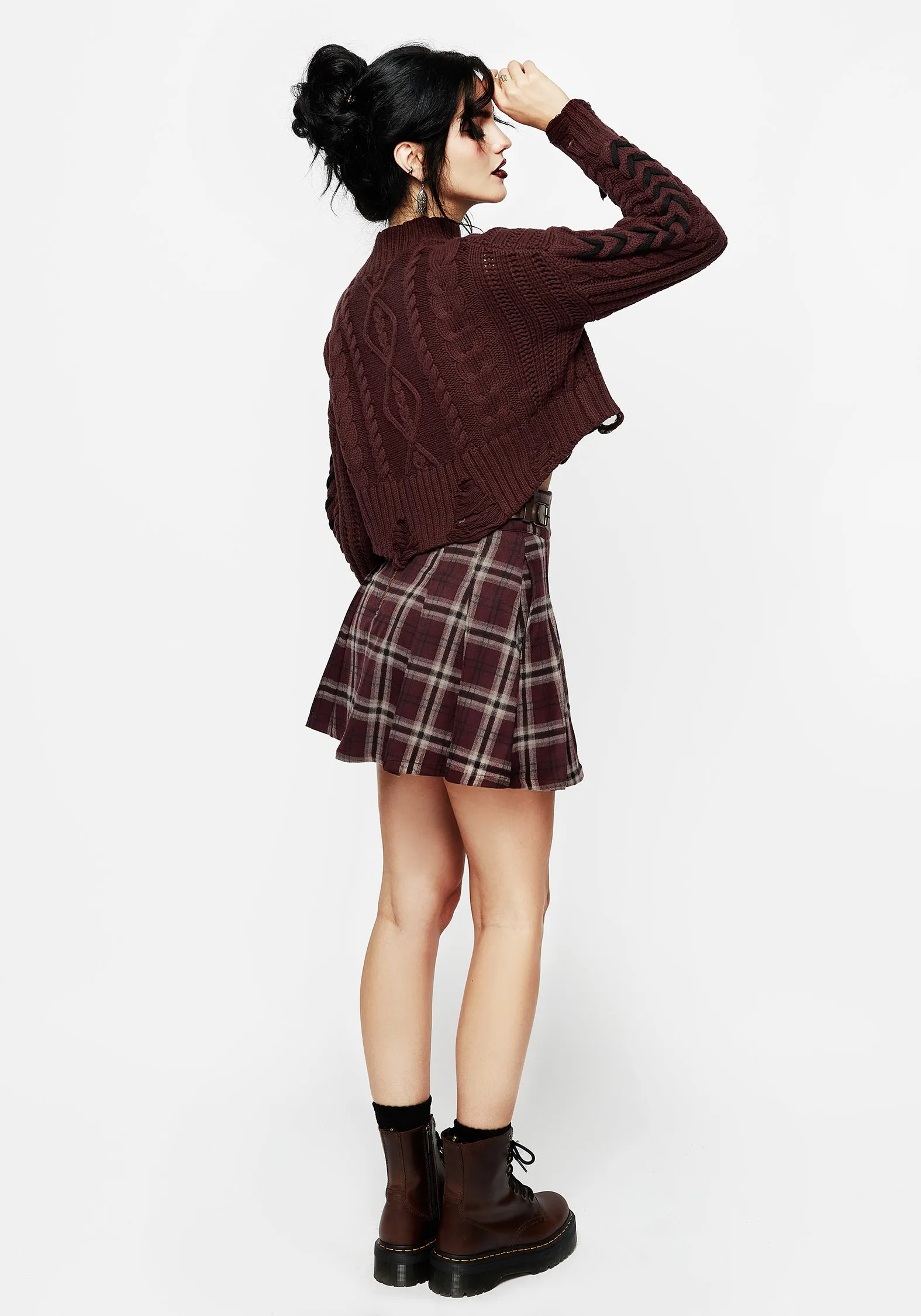 Bramble Check Pleated Mini Skirt Bold Edge Classic Choice
