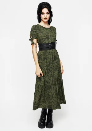 Meadowflowers Floral Print Button Up Tiered Midaxi Dress Hall Glow