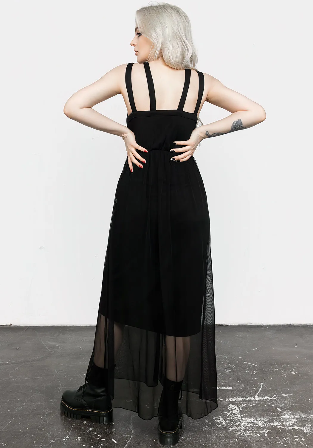 Incantation Mesh Maxi Dress Harbor Stroll Milky Glow