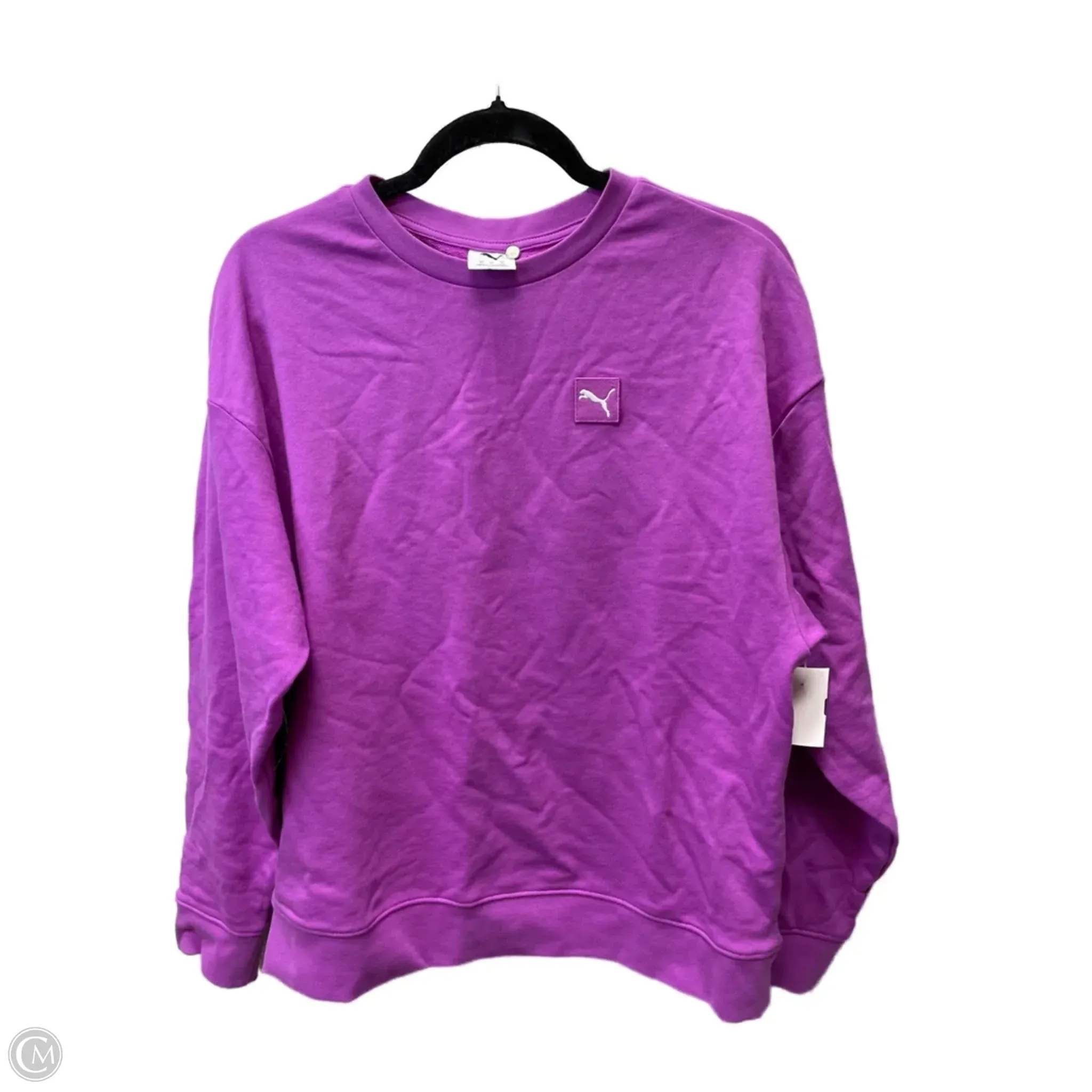 Athletic Sweatshirt Crewneck By Puma In Purple, Size: M Quick Wear Trendy Look