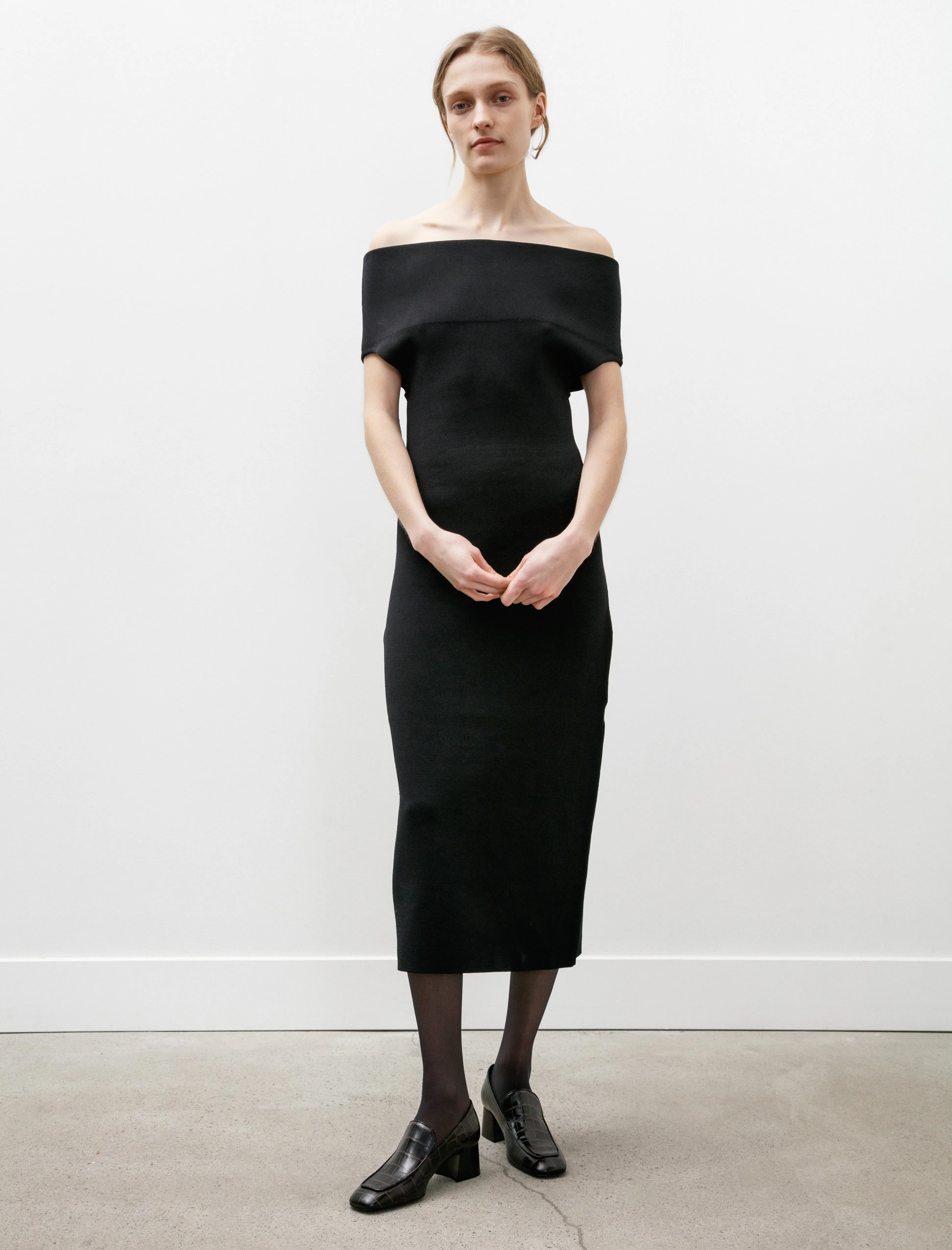 Noble Grace Double Knit Dress Black