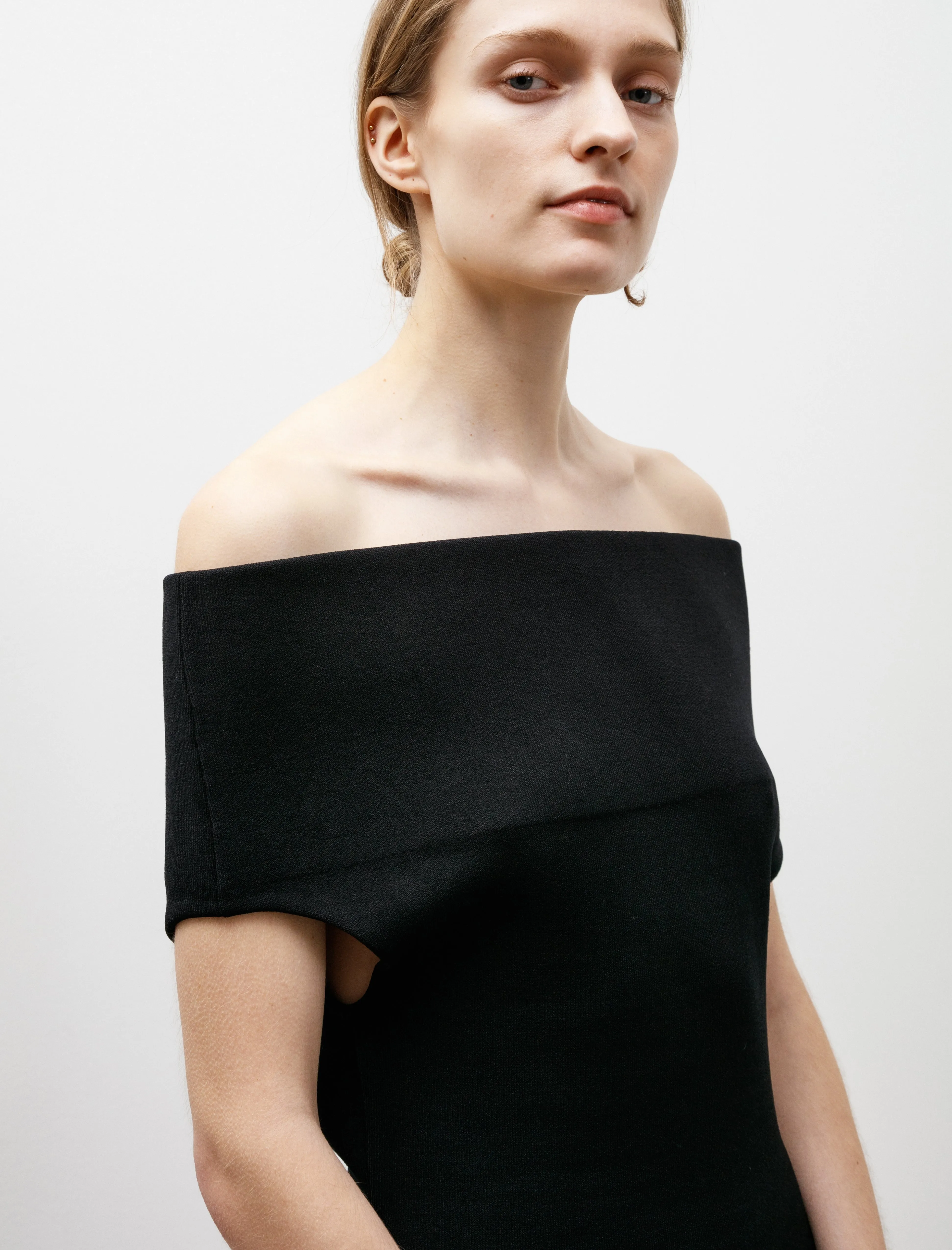 Double Knit Dress Black BreathableMesh AntiPillingFabric
