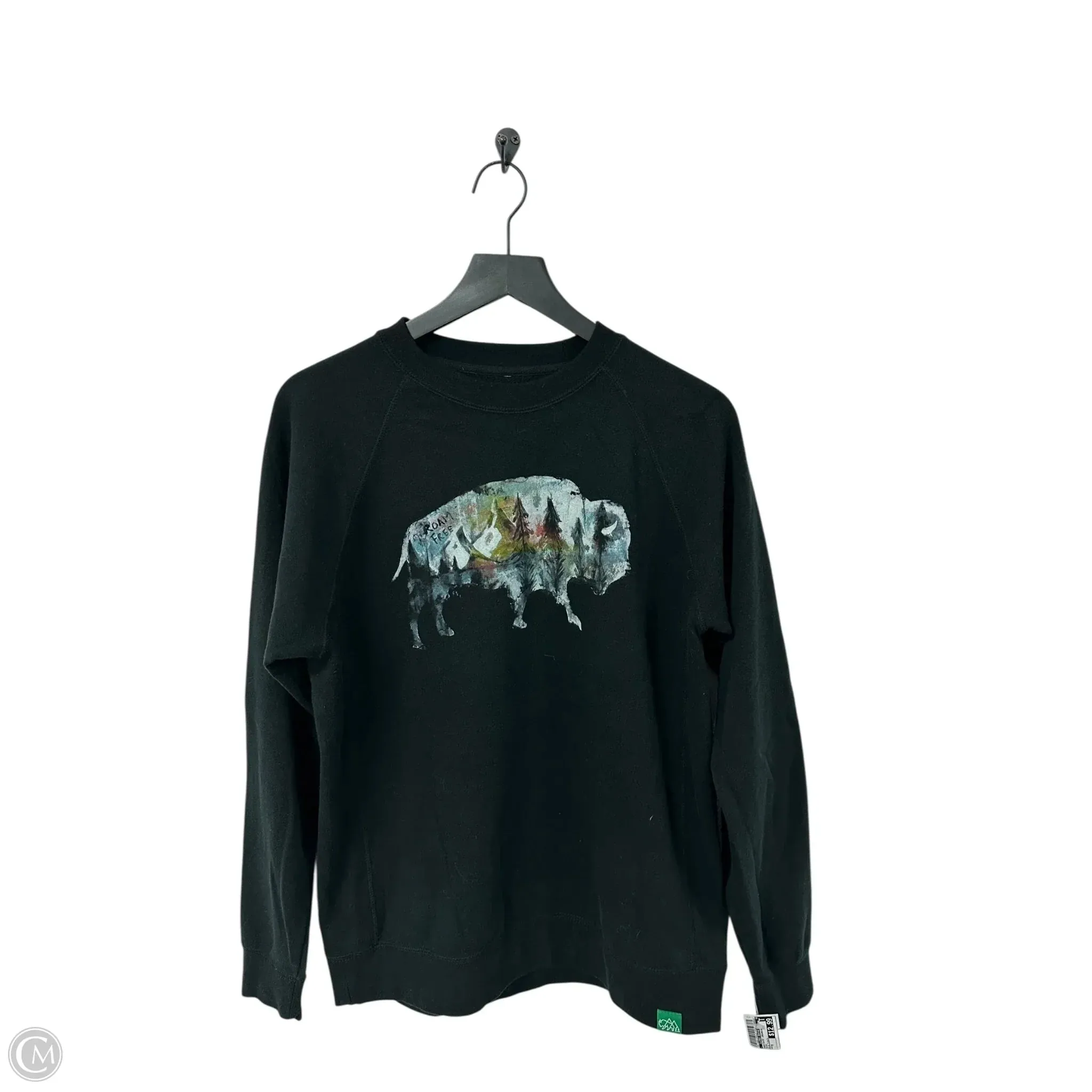 Sweatshirt Crewneck By Clothes Mentor In Black, Size: M Story Glow Stylish Layer