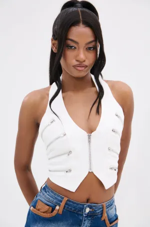 Anti Slip Grips TOUCH ON ME ZIP HALTER TOP